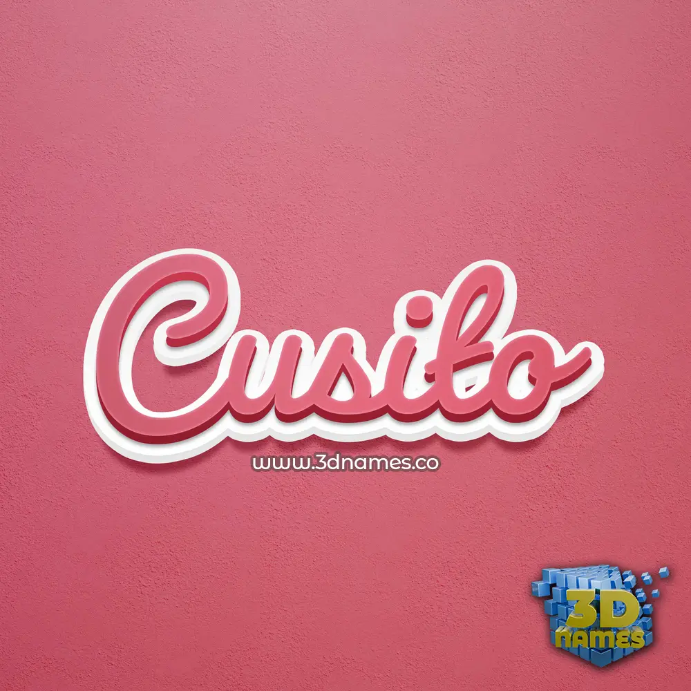 cusito in Red Scribble style - 3D name wallpaper