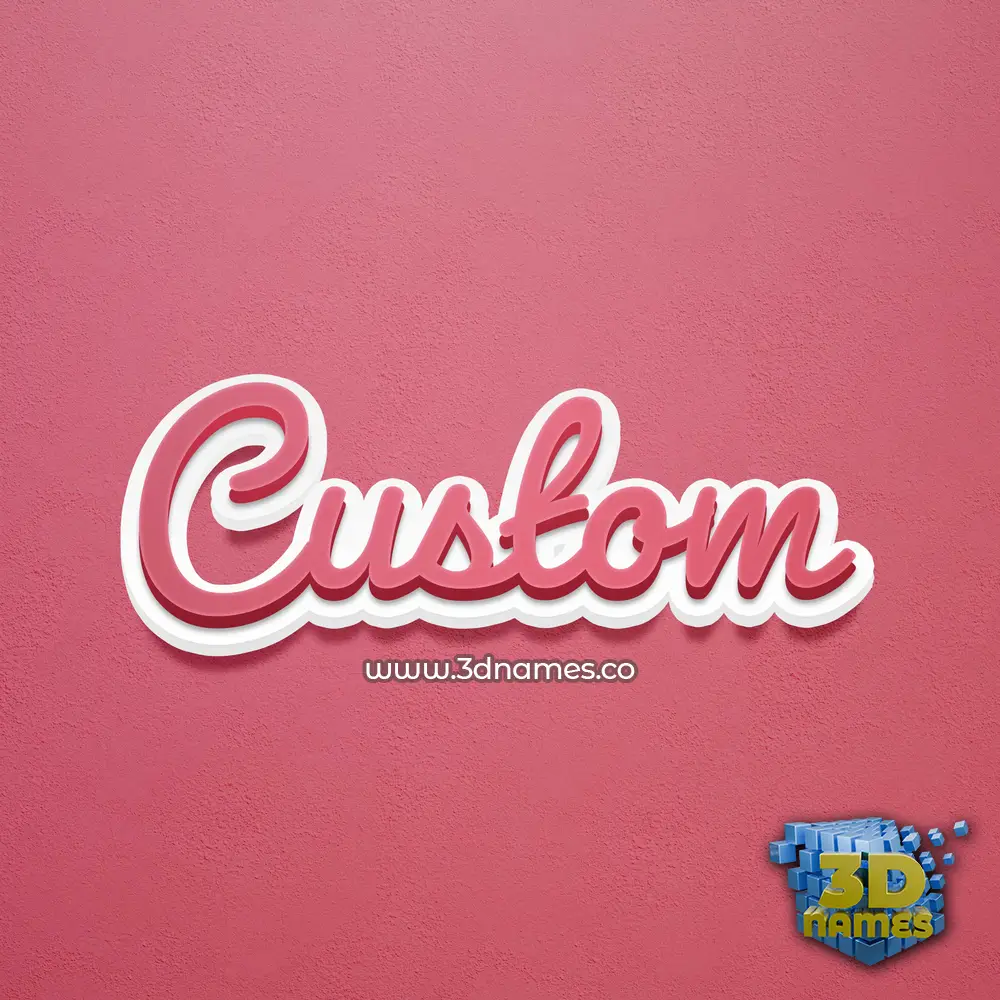 custom in Red Scribble style - 3D name wallpaper