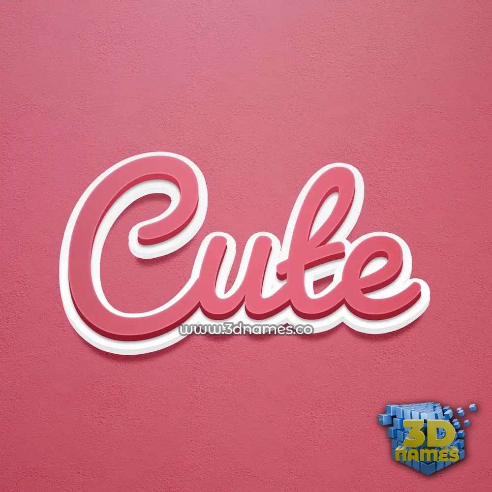 cute in Red Scribble style - 3D name wallpaper