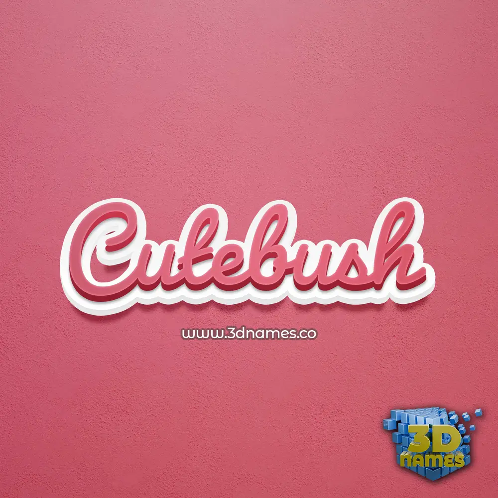 cutebush in Red Scribble style - 3D name wallpaper