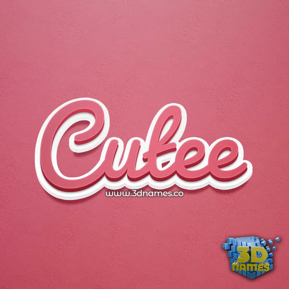 cutee in Red Scribble style - 3D name wallpaper