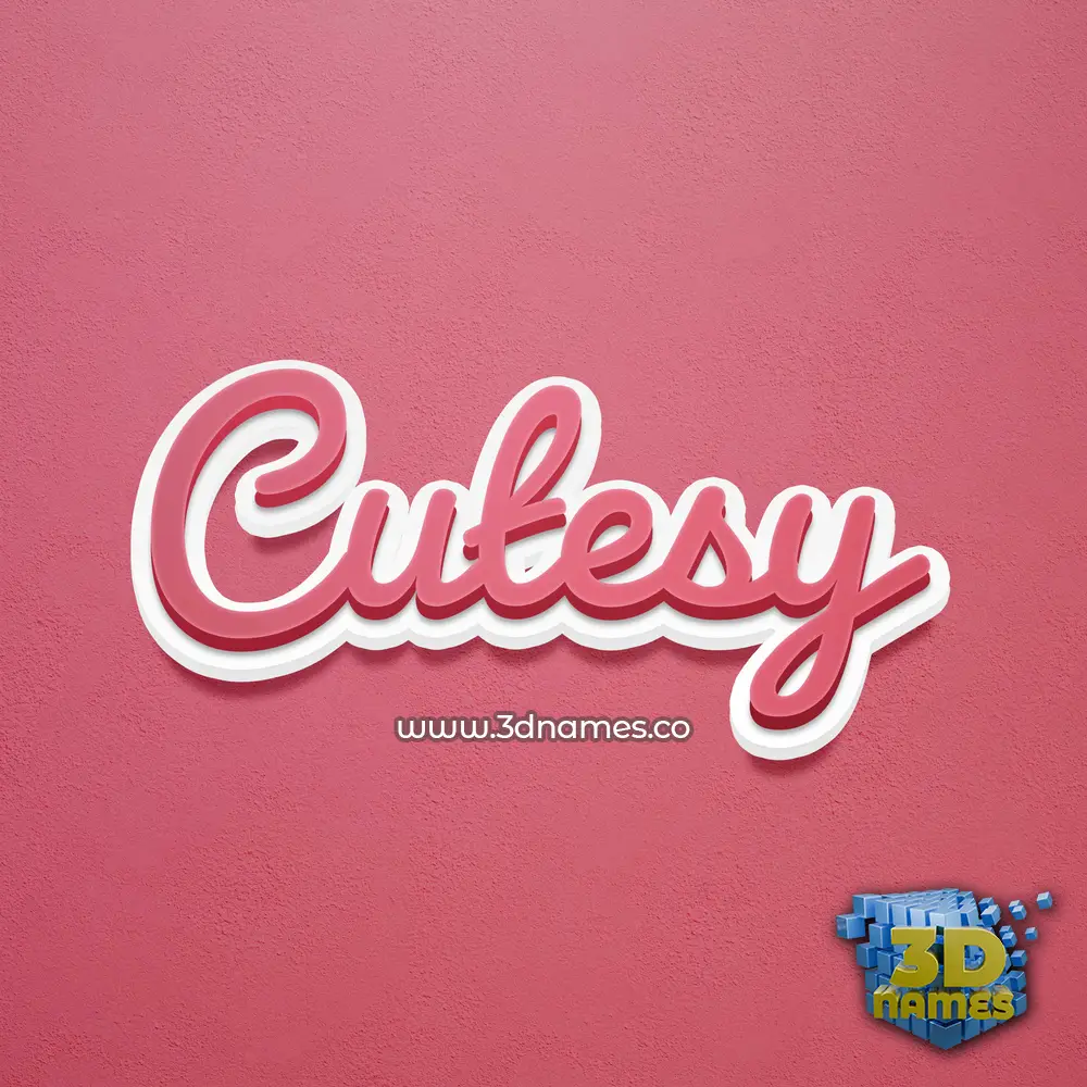 cutesy in Red Scribble style - 3D name wallpaper