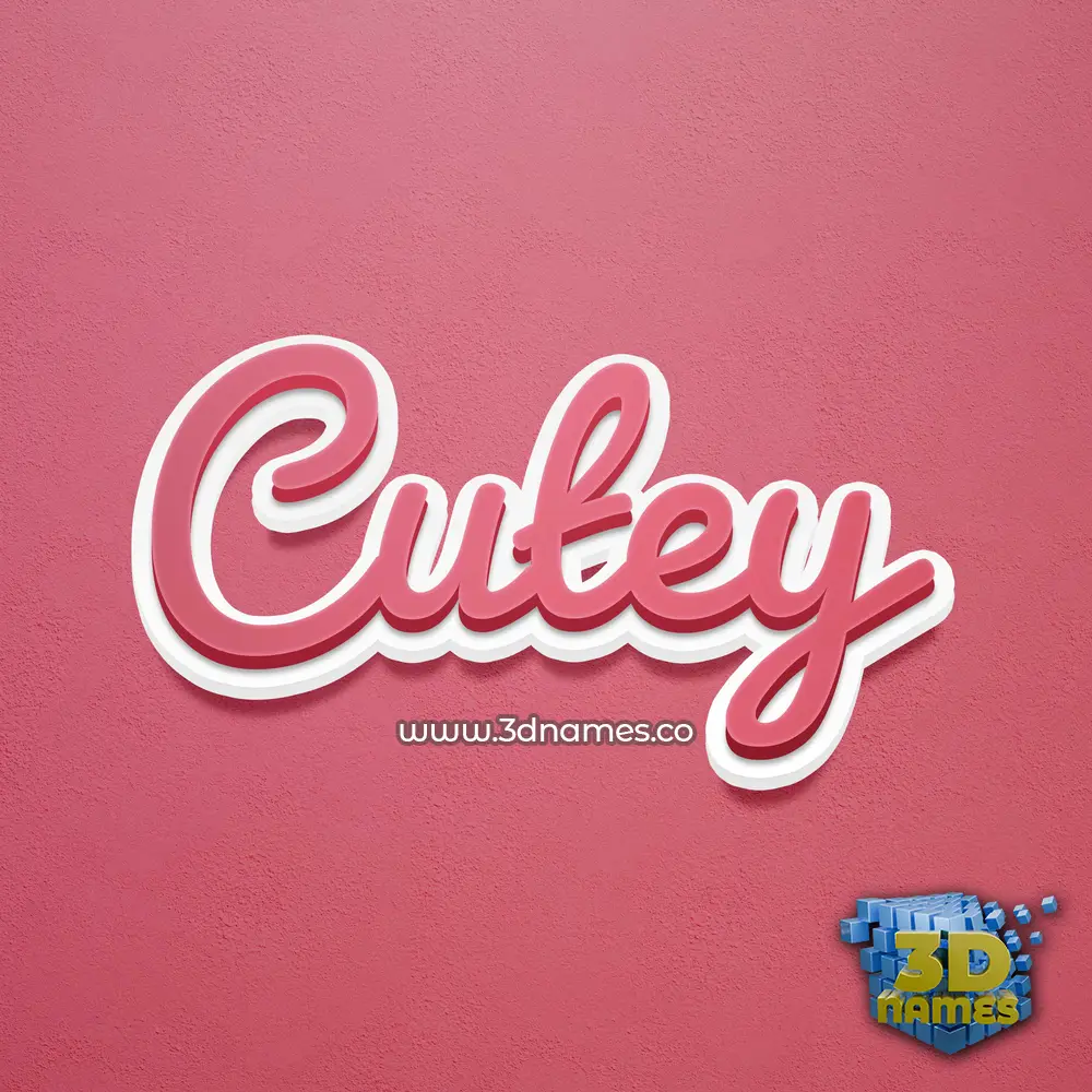 cutey in Red Scribble style - 3D name wallpaper