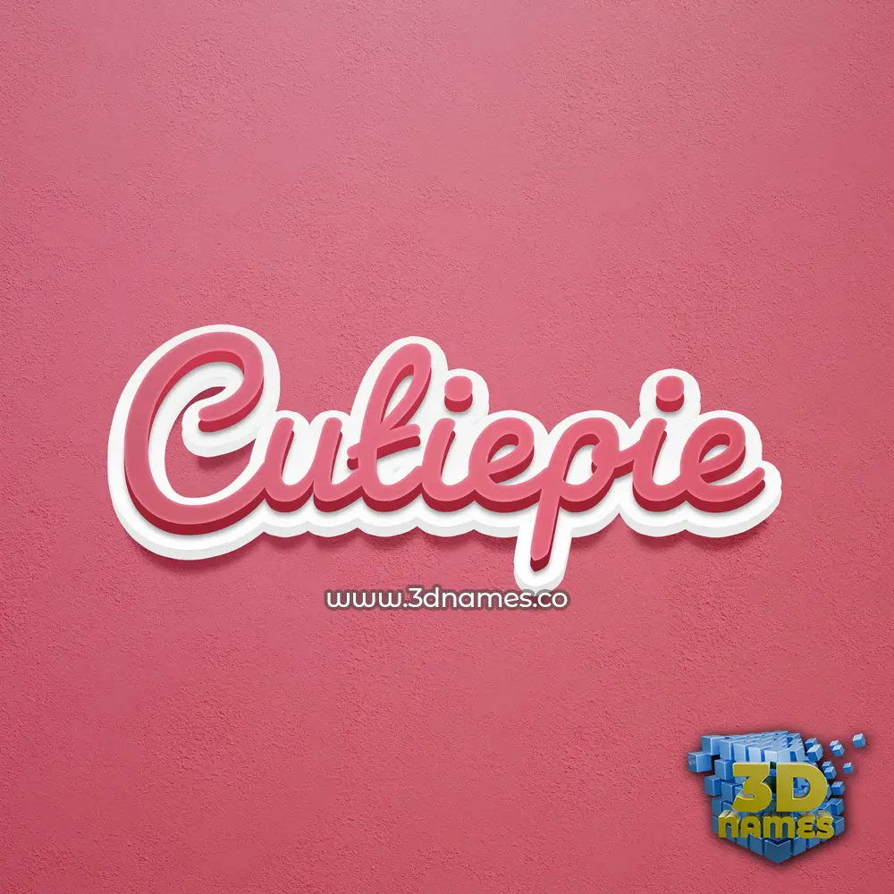 cutiepie in Red Scribble style - 3D name wallpaper