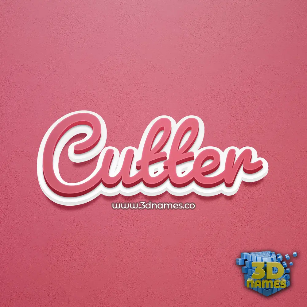 cutter in Red Scribble style - 3D name wallpaper