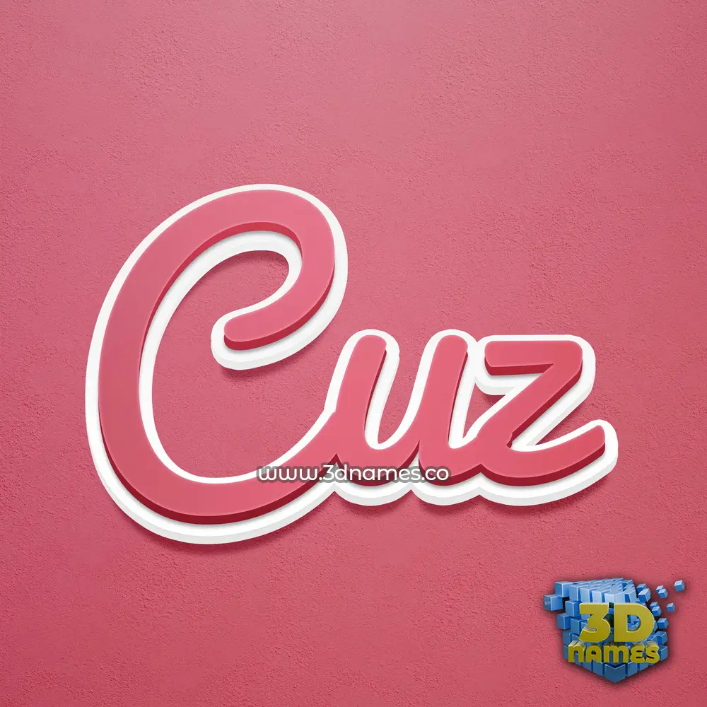 cuz in Red Scribble style - 3D name wallpaper