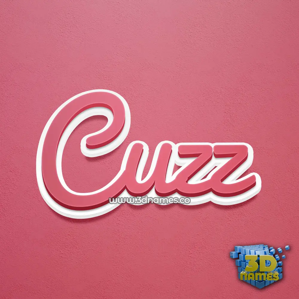 cuzz in Red Scribble style - 3D name wallpaper