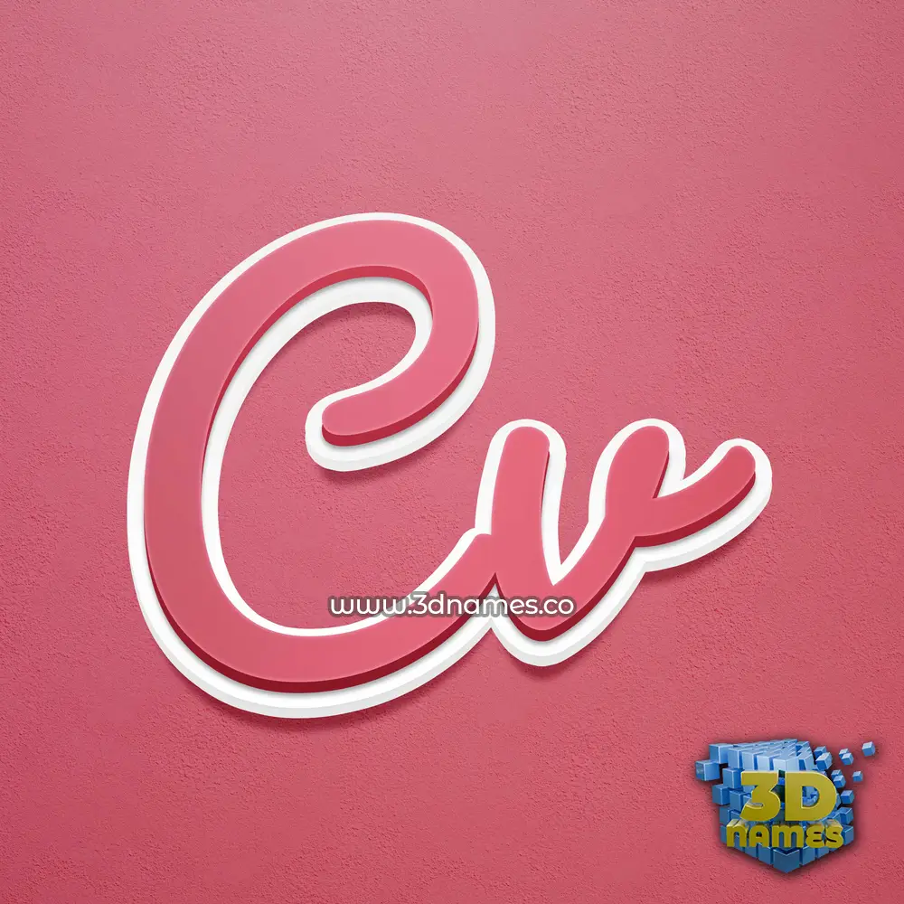 cv in Red Scribble style - 3D name wallpaper