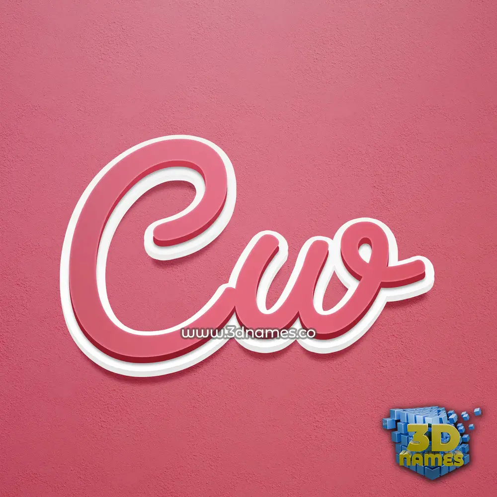 cw in Red Scribble style - 3D name wallpaper