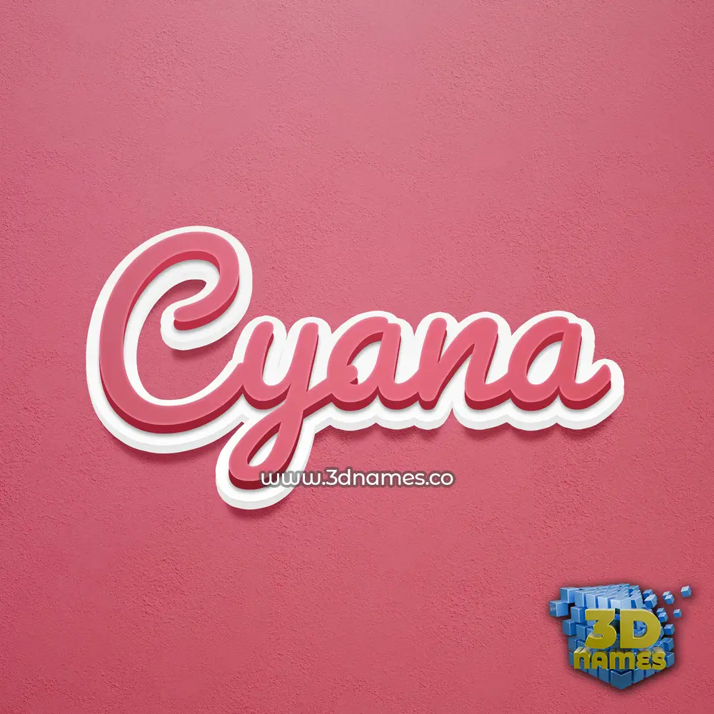 cyana in Red Scribble style - 3D name wallpaper