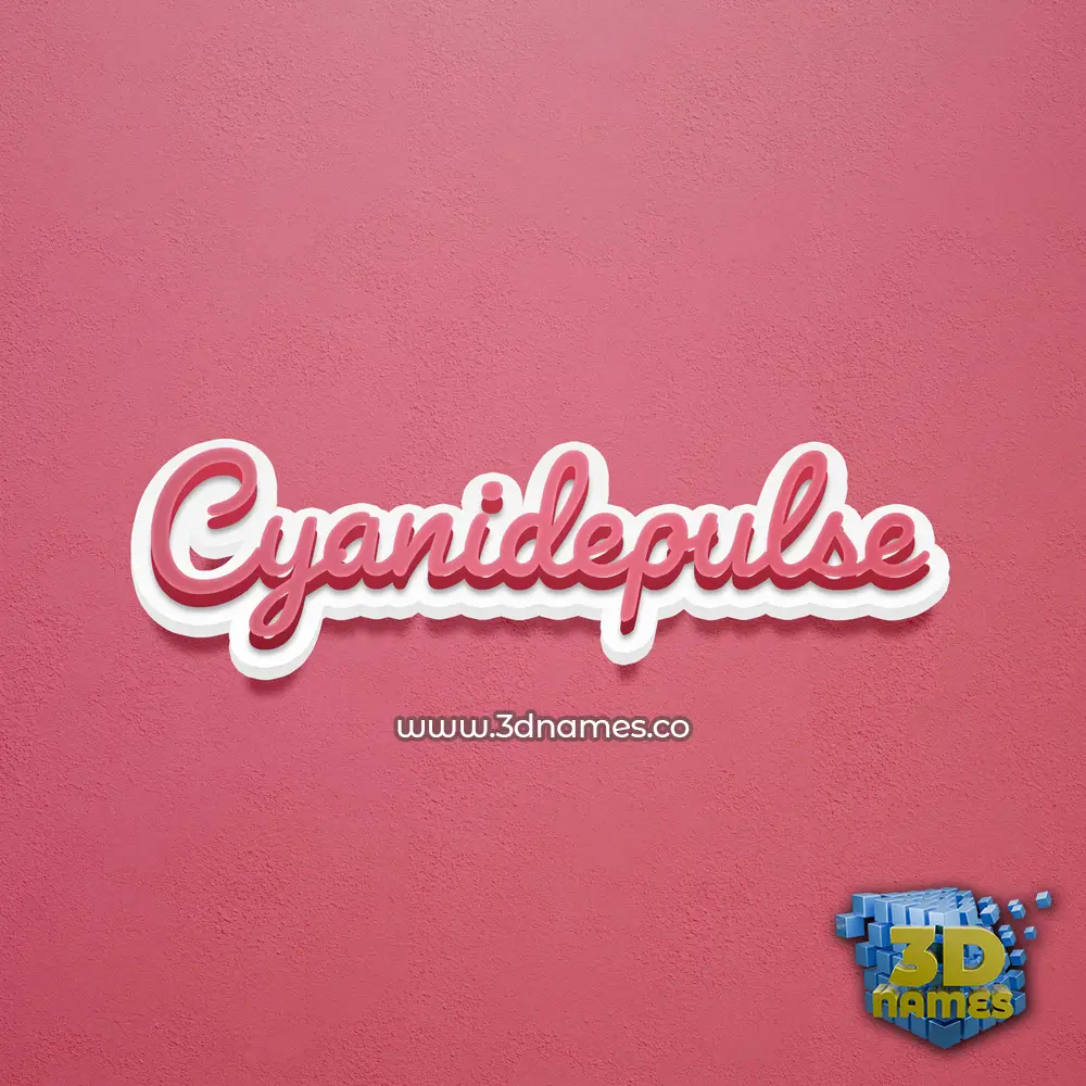 cyanidepulse in Red Scribble style - 3D name wallpaper