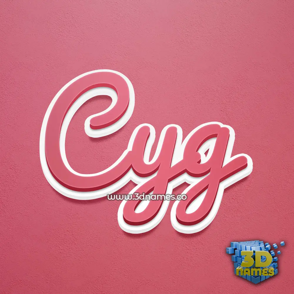 cyg in Red Scribble style - 3D name wallpaper