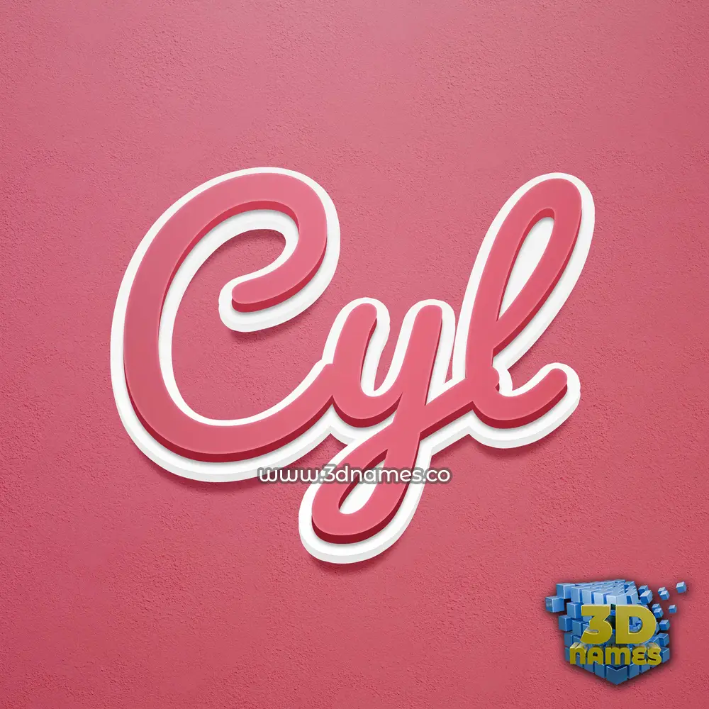 cyl in Red Scribble style - 3D name wallpaper