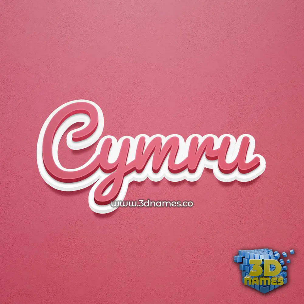 cymru in Red Scribble style - 3D name wallpaper