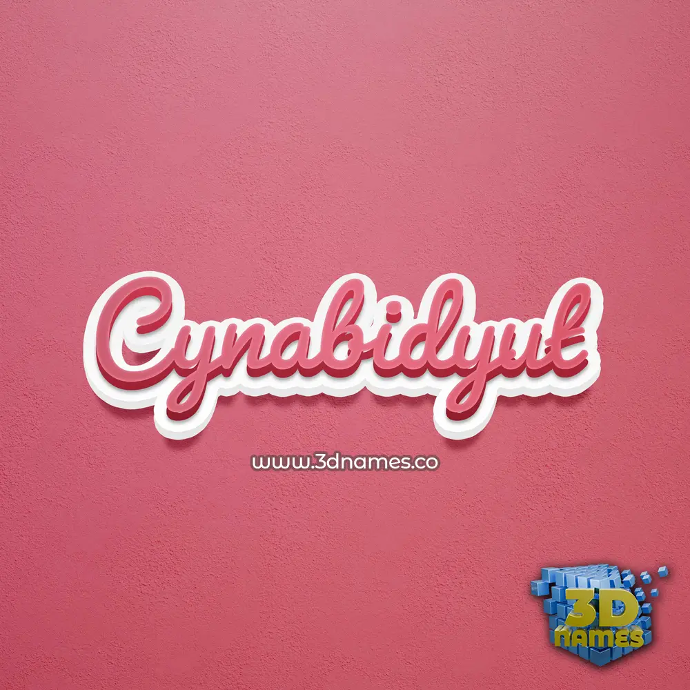 cynabidyut in Red Scribble style - 3D name wallpaper