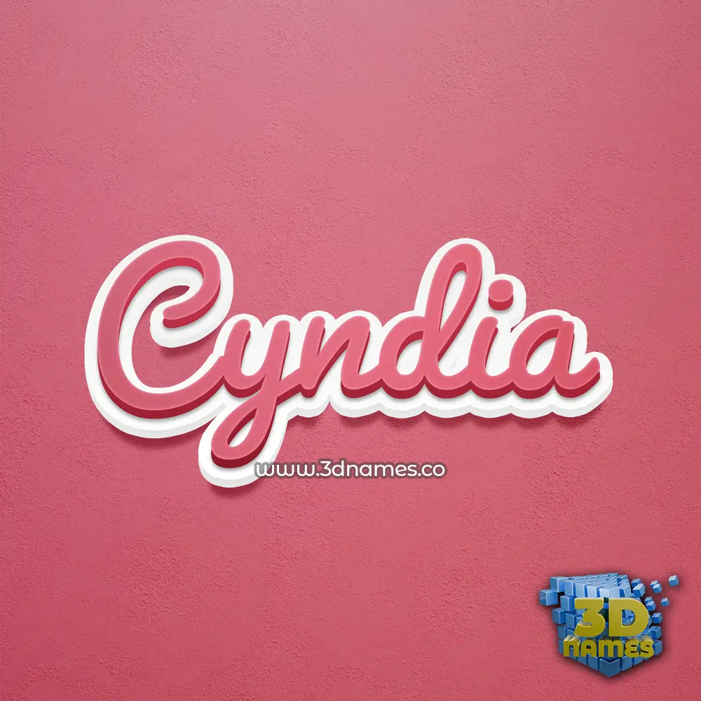 cyndia in Red Scribble style - 3D name wallpaper