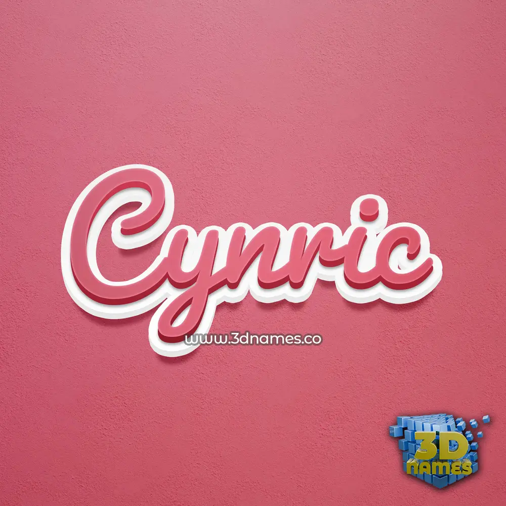 cynric in Red Scribble style - 3D name wallpaper