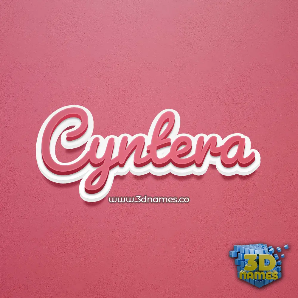 cyntera in Red Scribble style - 3D name wallpaper