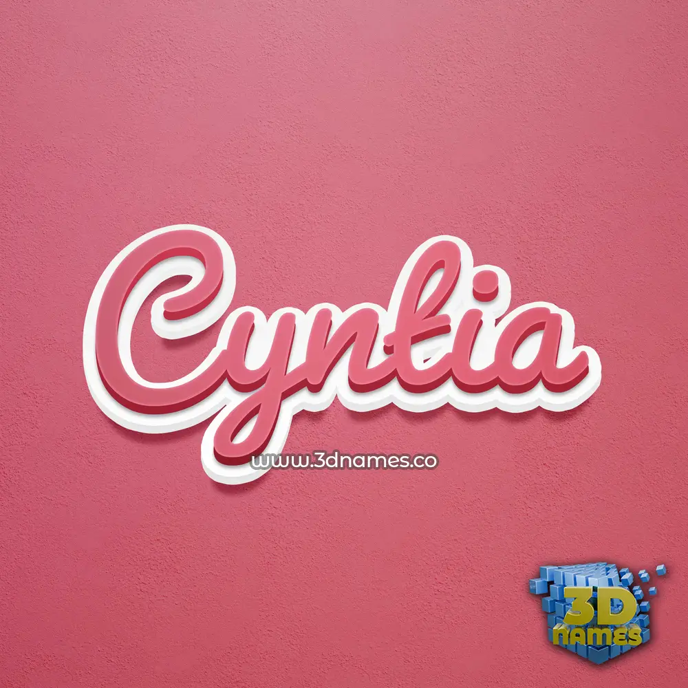 cyntia in Red Scribble style - 3D name wallpaper