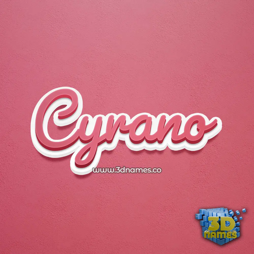 cyrano in Red Scribble style - 3D name wallpaper