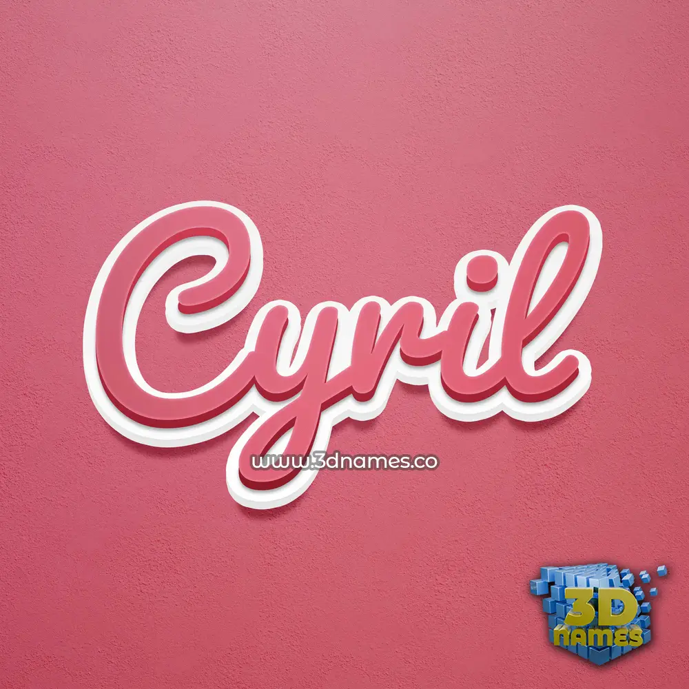 cyril in Red Scribble style - 3D name wallpaper