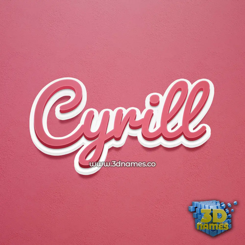 cyrill in Red Scribble style - 3D name wallpaper