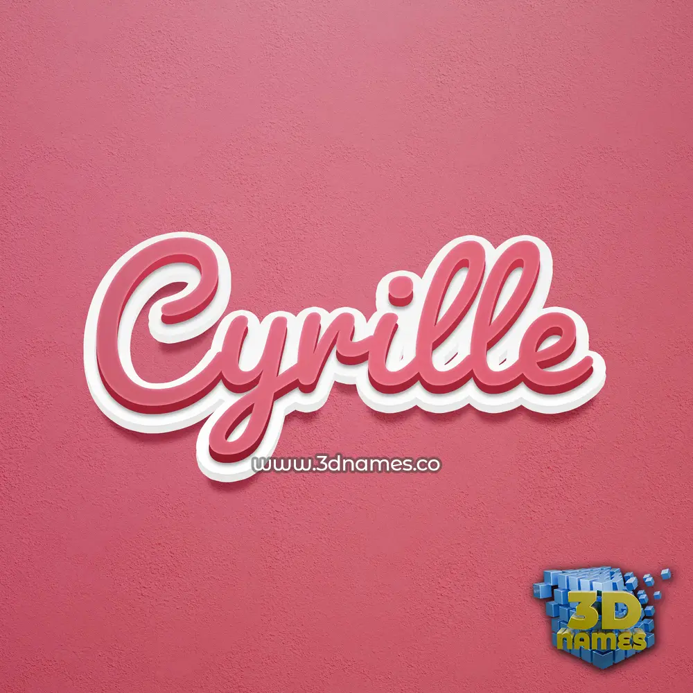 cyrille in Red Scribble style - 3D name wallpaper