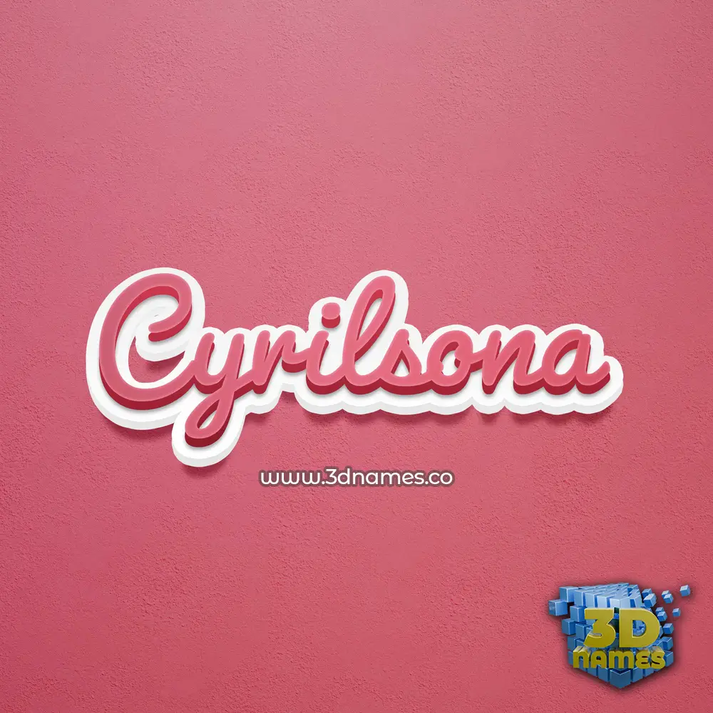 cyrilsona in Red Scribble style - 3D name wallpaper