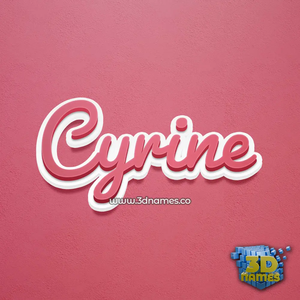 cyrine in Red Scribble style - 3D name wallpaper