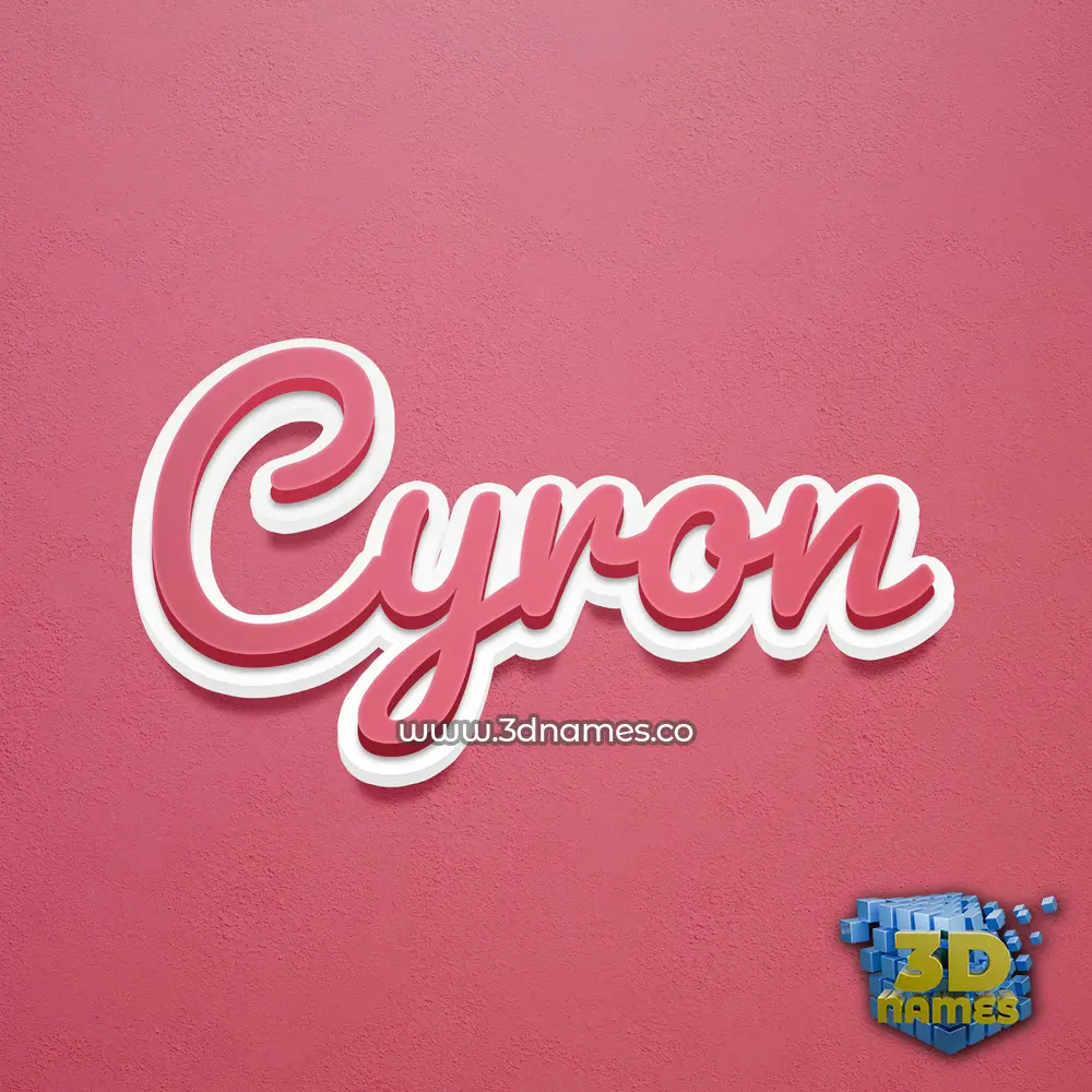 cyron in Red Scribble style - 3D name wallpaper