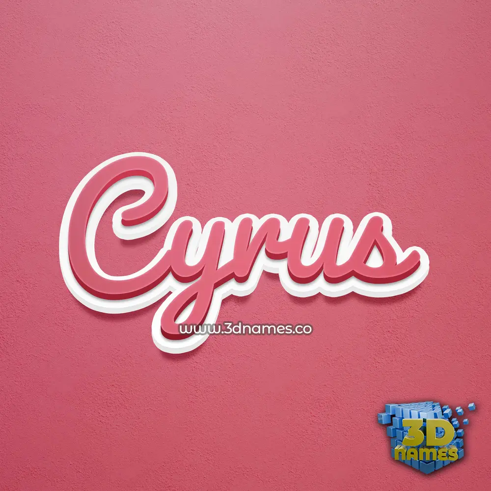 cyrus in Red Scribble style - 3D name wallpaper