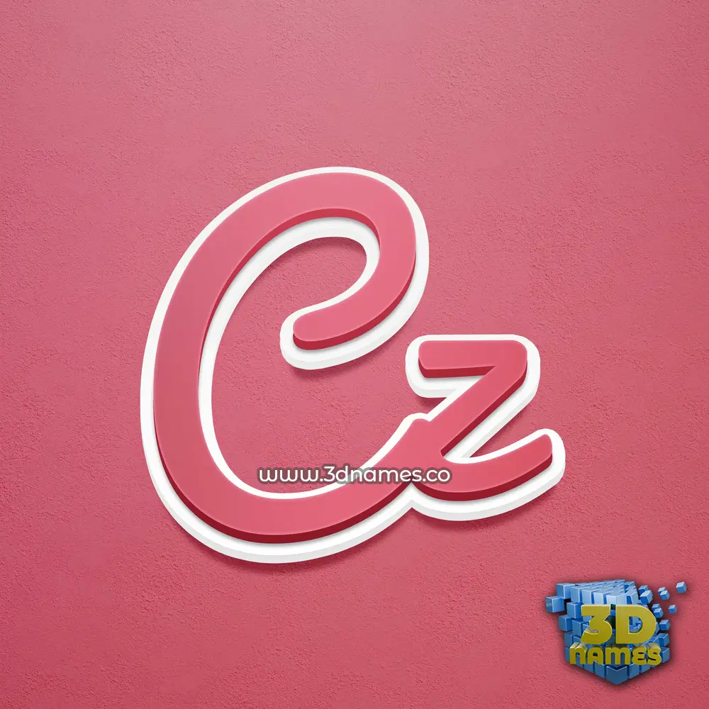 cz in Red Scribble style - 3D name wallpaper