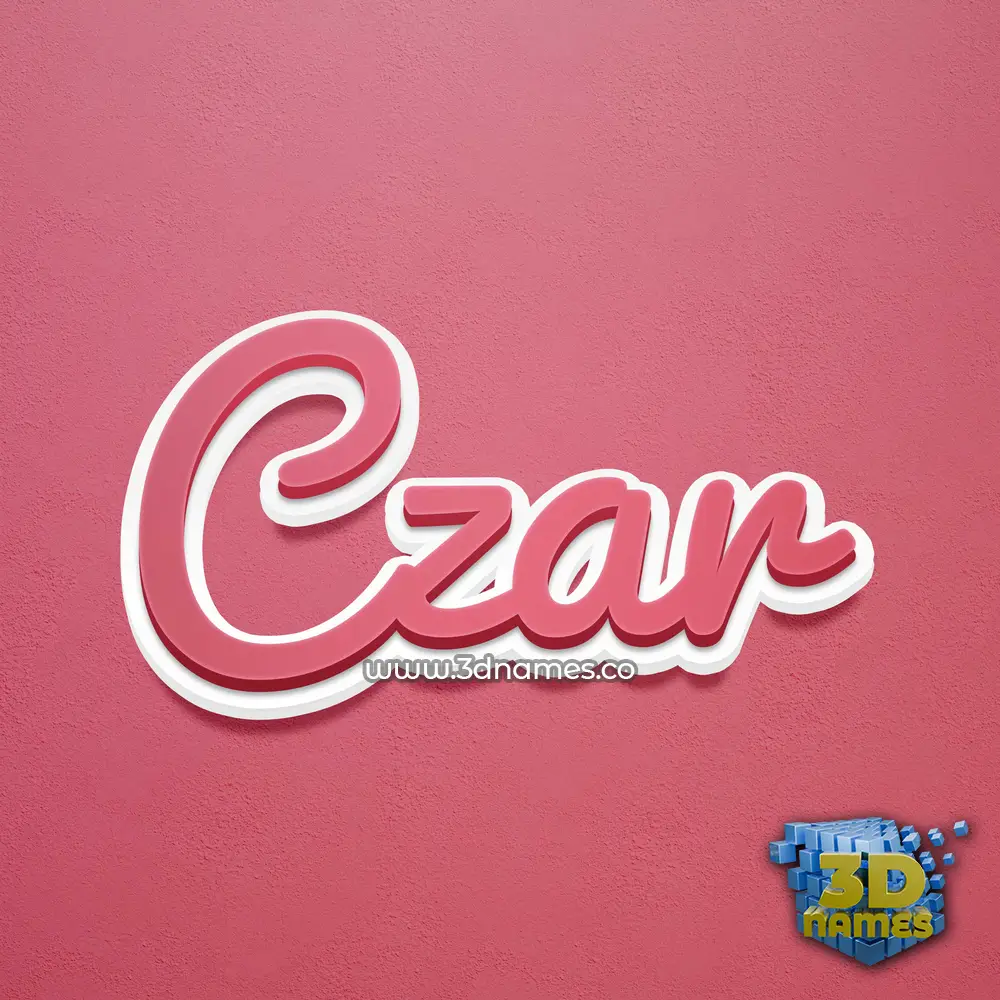 czar in Red Scribble style - 3D name wallpaper