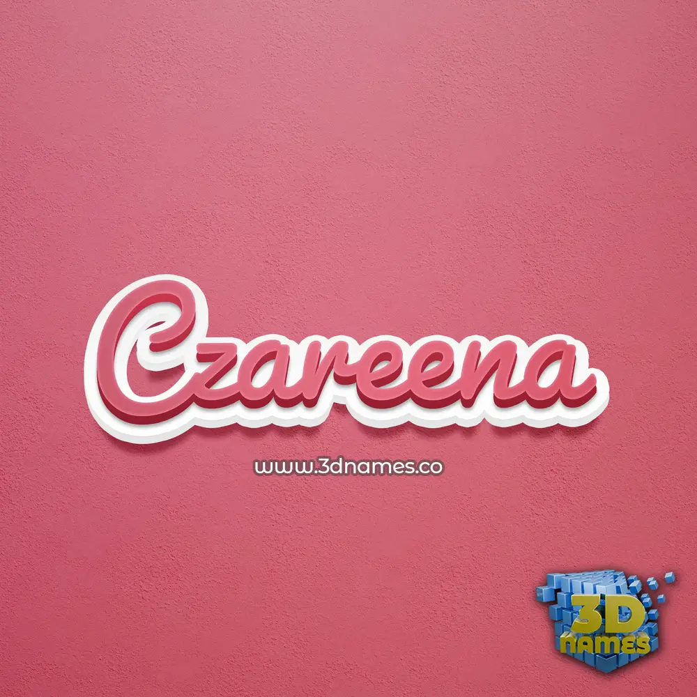 czareena in Red Scribble style - 3D name wallpaper