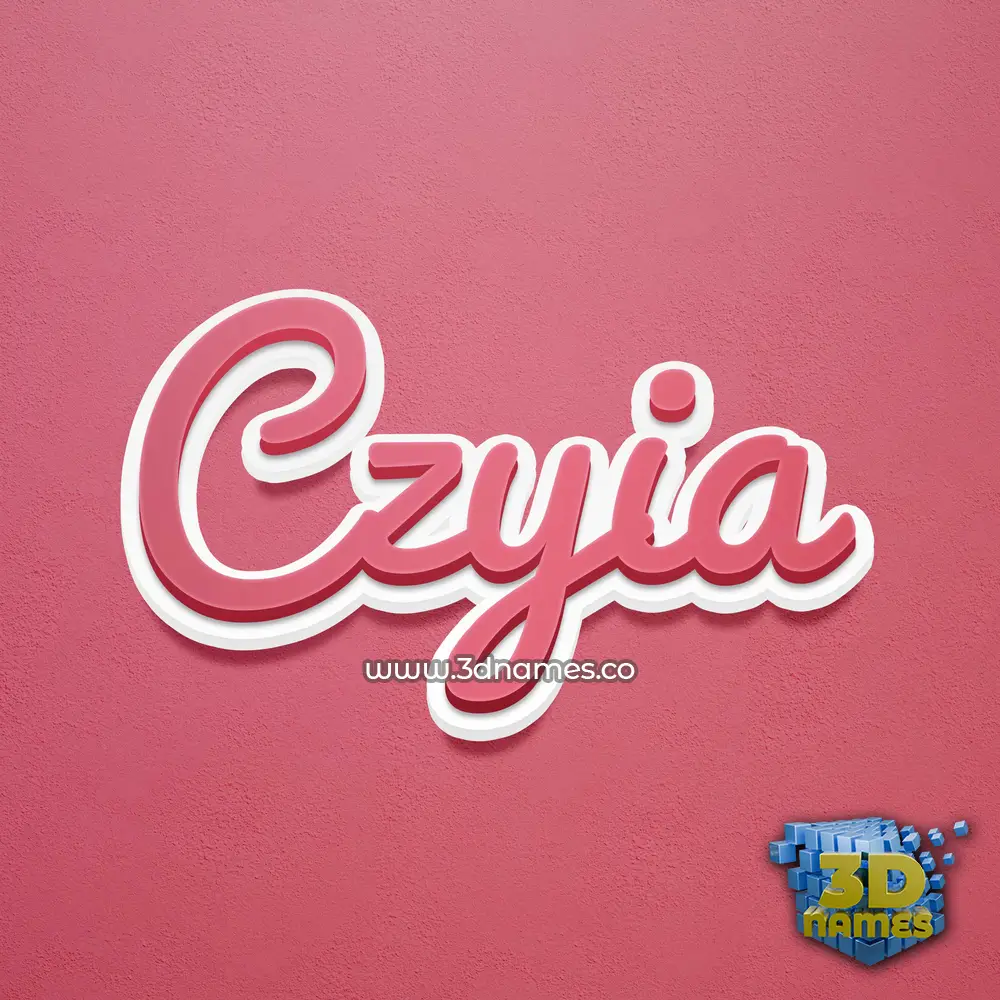 czyia in Red Scribble style - 3D name wallpaper