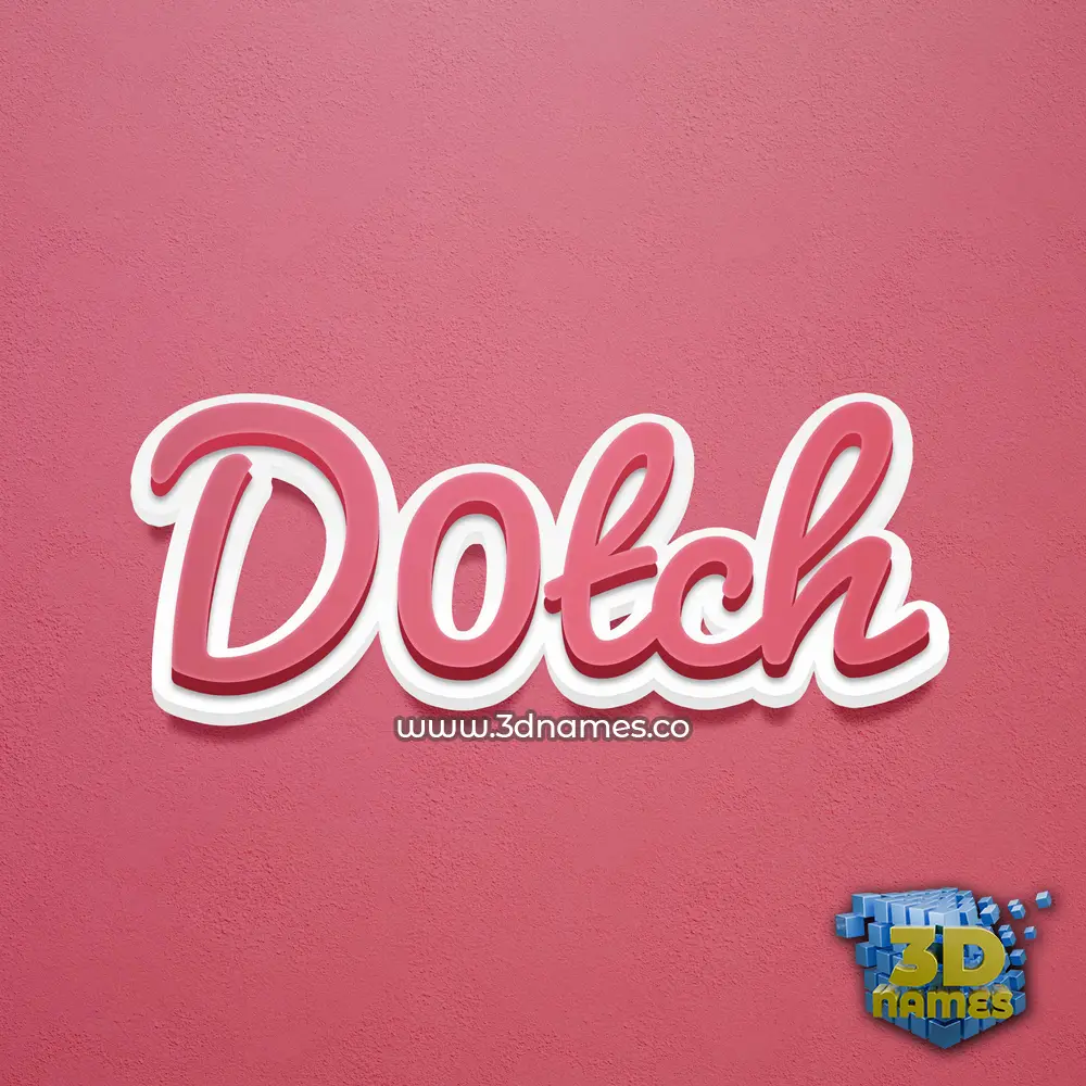 d0tch in Red Scribble style - 3D name wallpaper