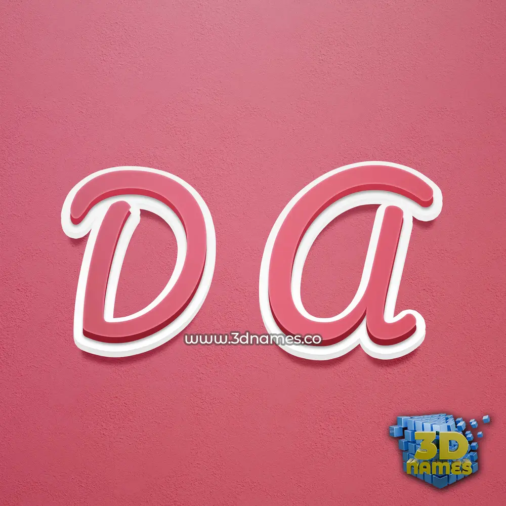 d a in Red Scribble style - 3D name wallpaper