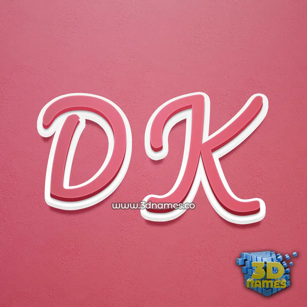 d k in Red Scribble style - 3D name wallpaper