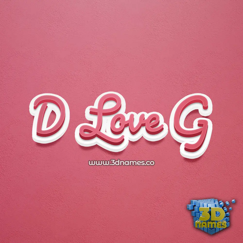d love g in Red Scribble style - 3D name wallpaper