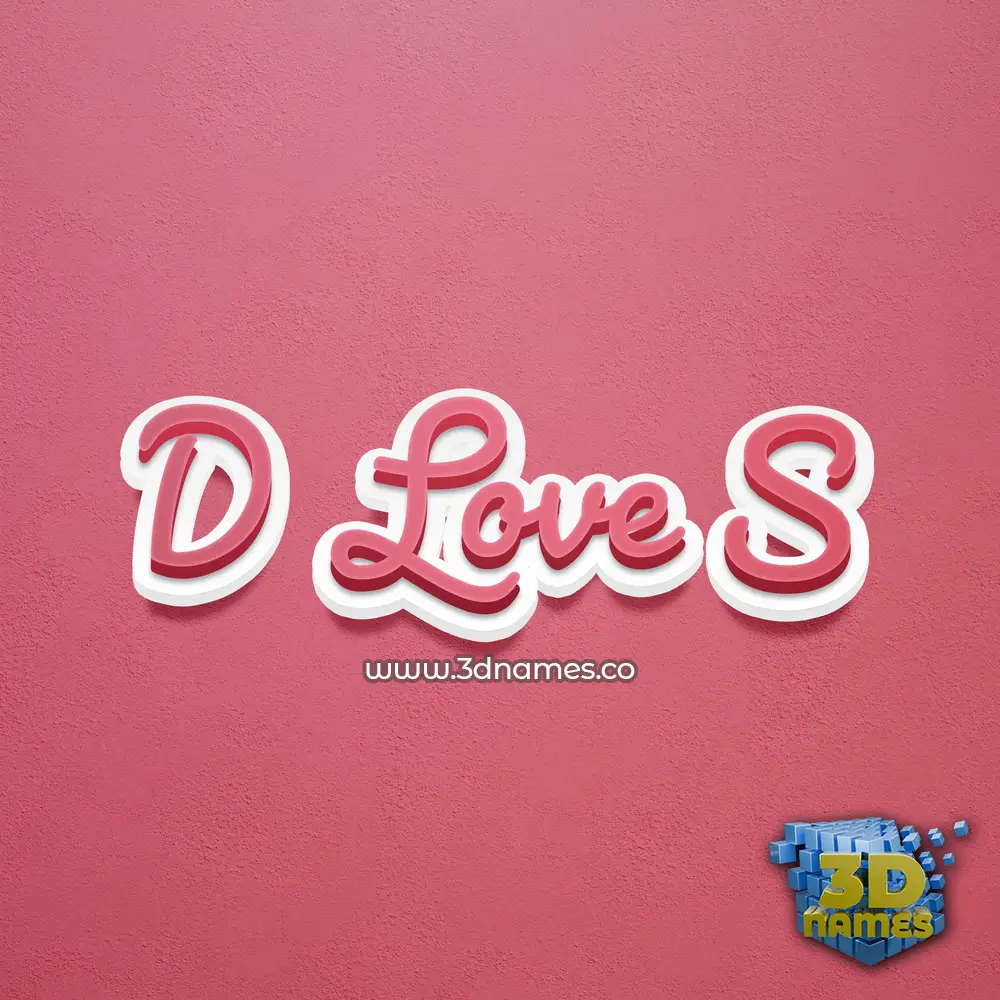 d love s in Red Scribble style - 3D name wallpaper