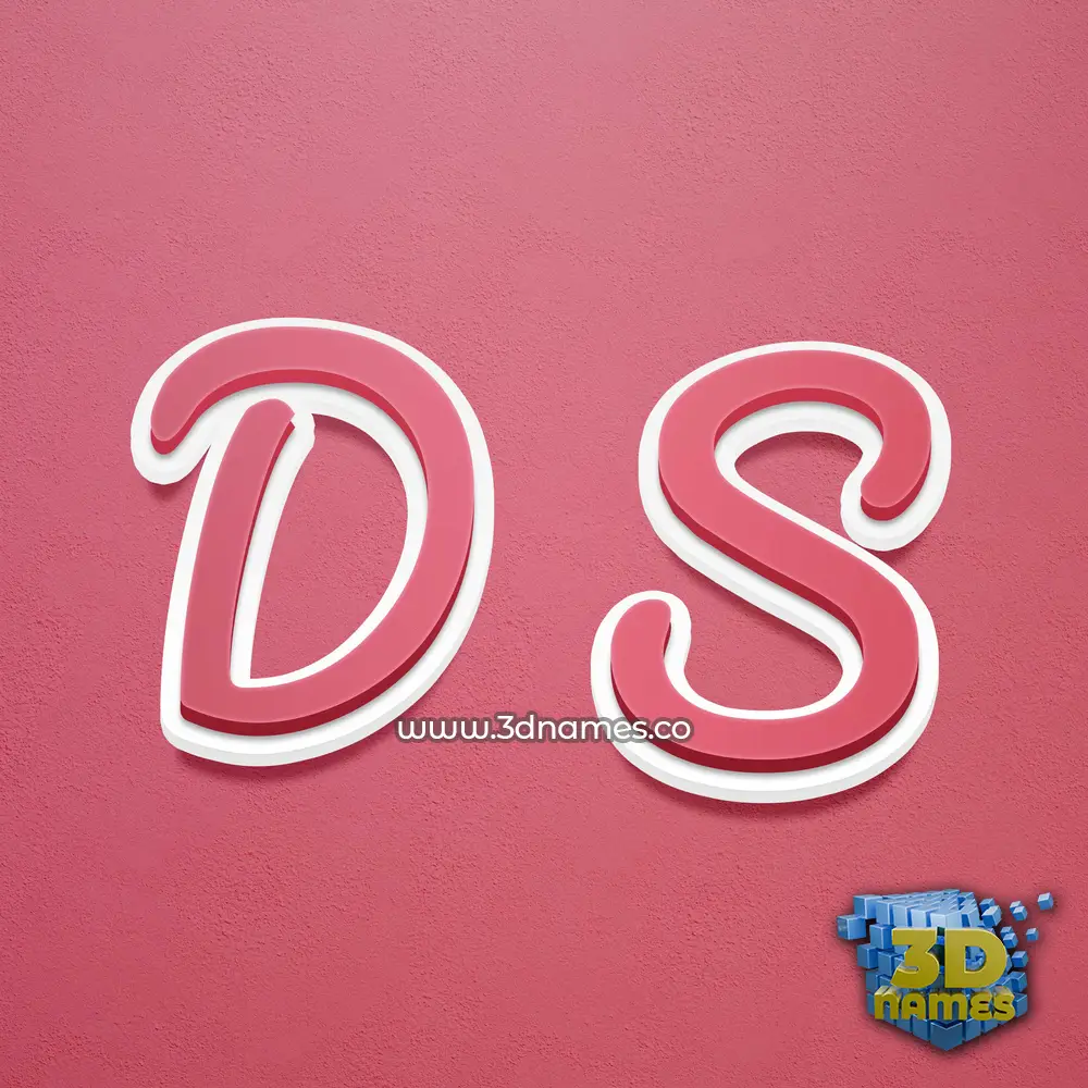 d s in Red Scribble style - 3D name wallpaper