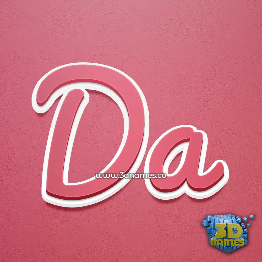 da in Red Scribble style - 3D name wallpaper