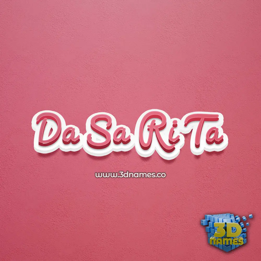 da sa ri ta in Red Scribble style - 3D name wallpaper