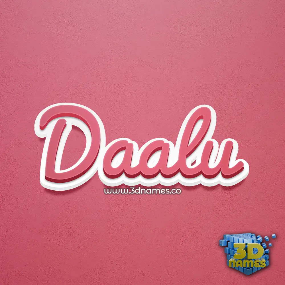 daalu in Red Scribble style - 3D name wallpaper
