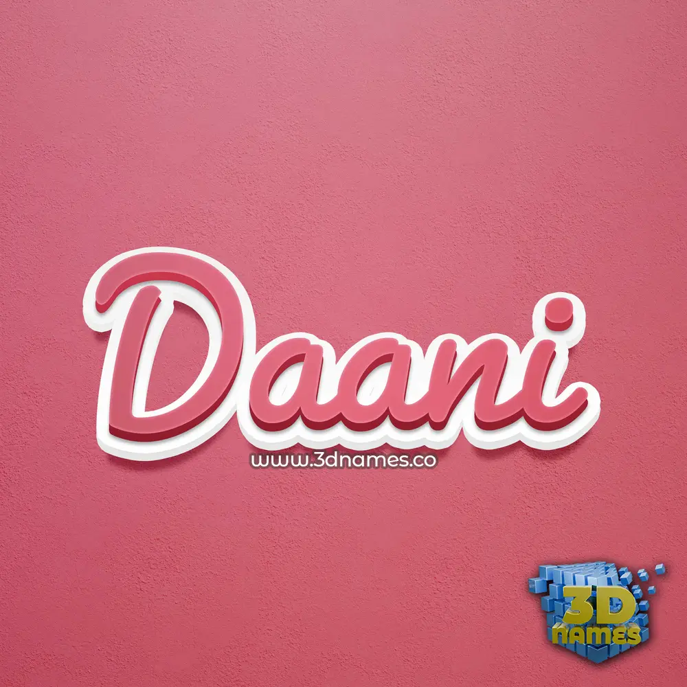 daani in Red Scribble style - 3D name wallpaper