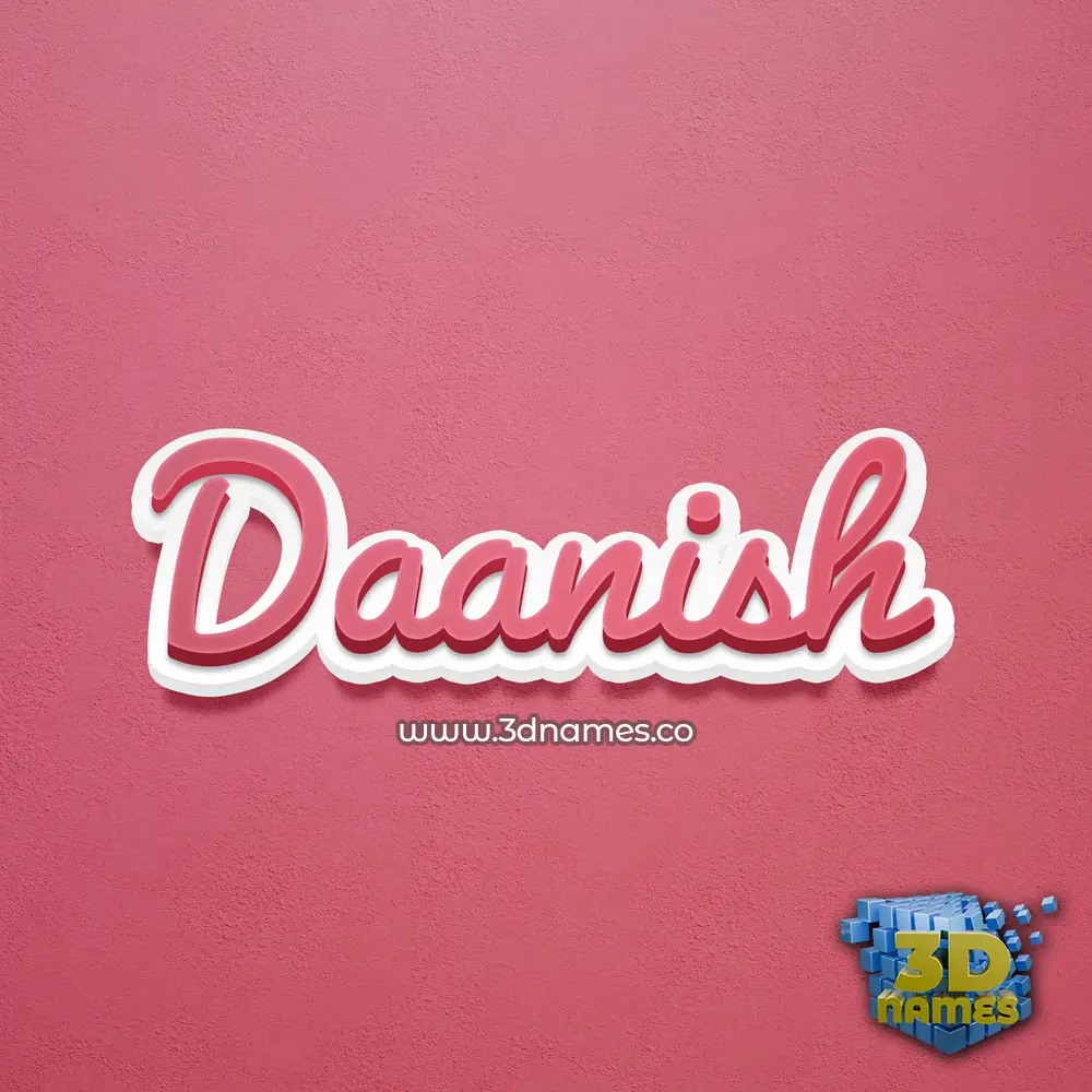 daanish in Red Scribble style - 3D name wallpaper