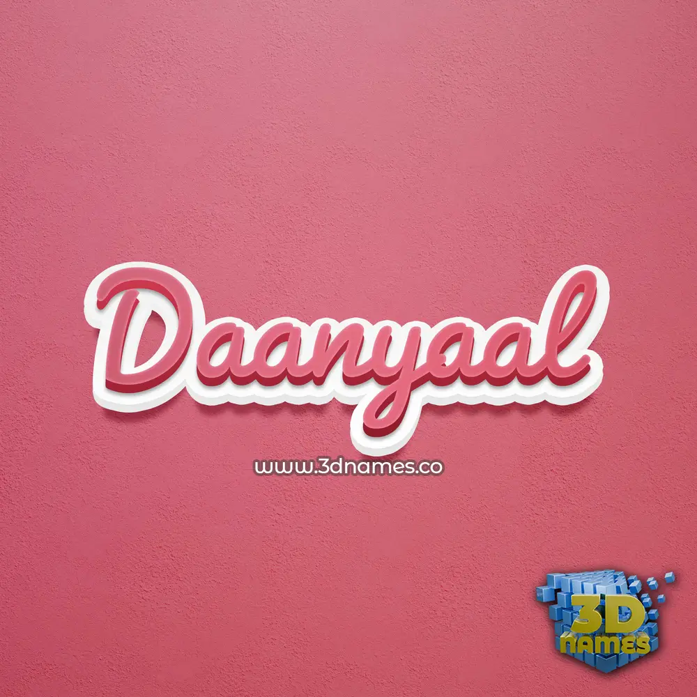 daanyaal in Red Scribble style - 3D name wallpaper