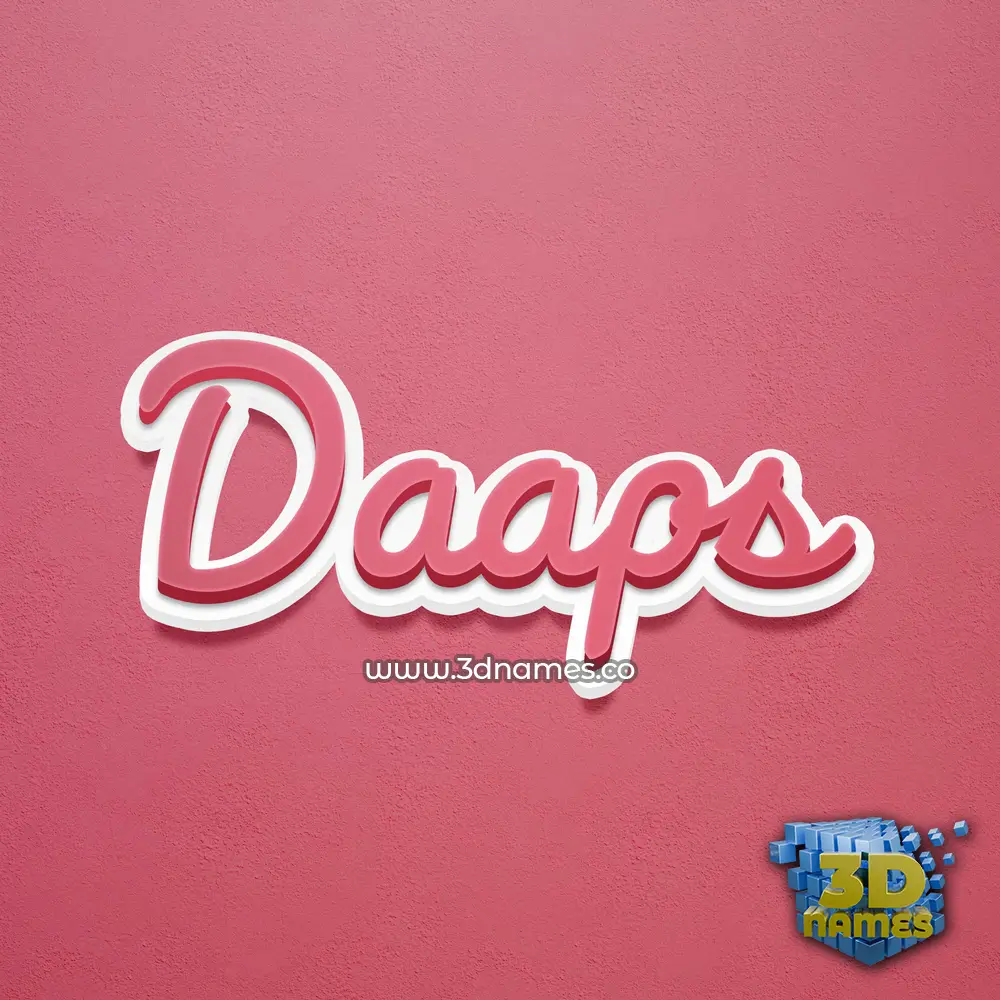 daaps in Red Scribble style - 3D name wallpaper