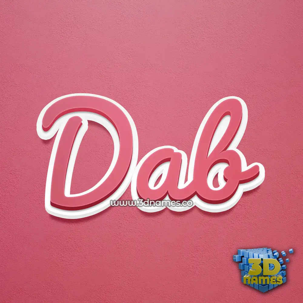 dab in Red Scribble style - 3D name wallpaper