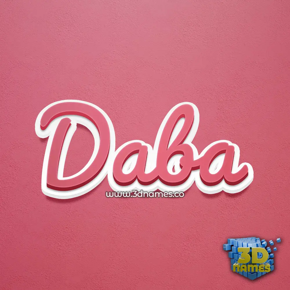 daba in Red Scribble style - 3D name wallpaper